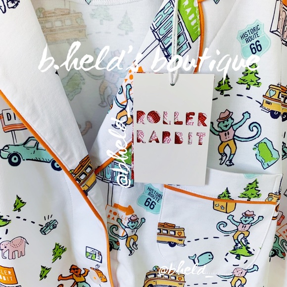 Roller Rabbit On The Road Polo Pajamas in White Size Small (S) Brand New NWT - Picture 3 of 16